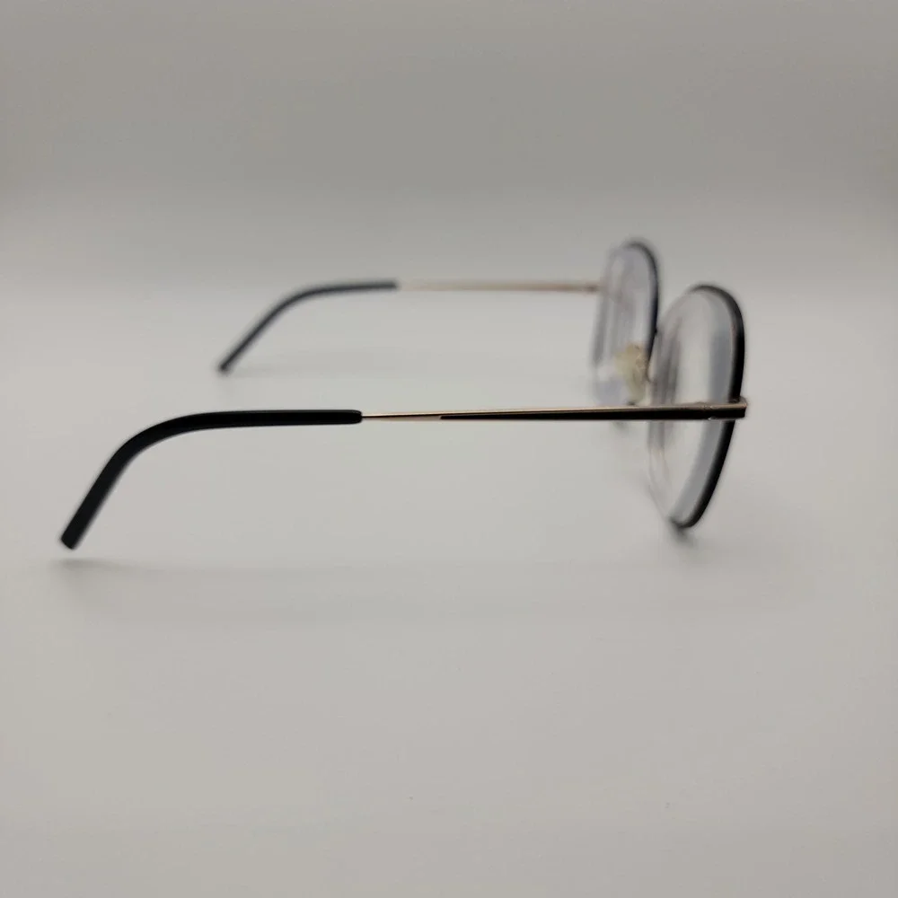 Warby Parker Leah Eyeglasses Frames Only 57-16-140 Gold Black Oversized Round